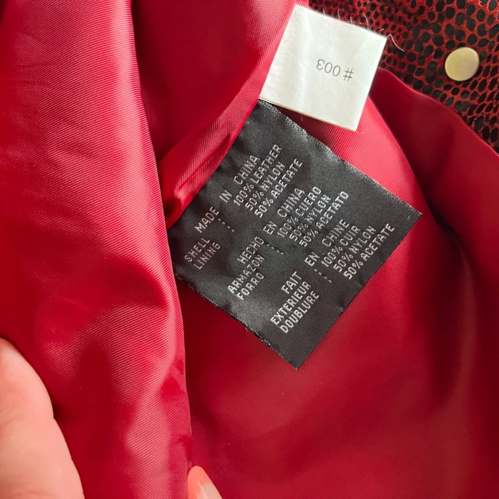 Vintage Colebrook & Co Red Leather Snake Skin Print Jacket and Pant Set - Picture 11 of 15